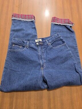 Ll Bean Jeans Flannel Womans 16 Tall Relaxed